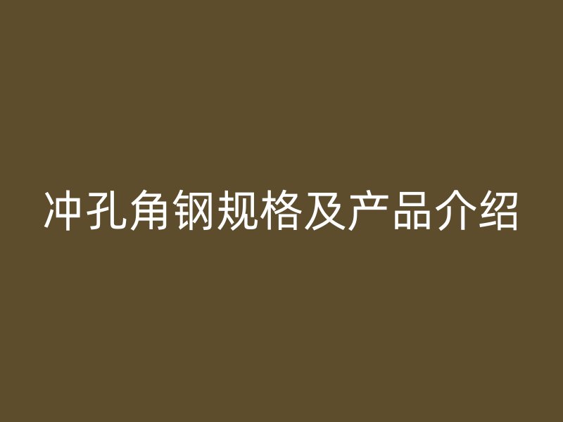 沖孔角鋼規(guī)格及產品介紹