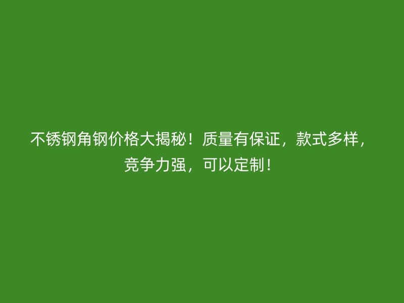 不銹鋼角鋼價格大揭秘！質(zhì)量有保證，款式多樣，競爭力強，可以定制！