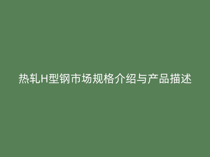 熱軋H型鋼市場規(guī)格介紹與產(chǎn)品描述