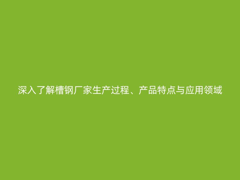 深入了解槽鋼廠(chǎng)家生產(chǎn)過(guò)程、產(chǎn)品特點(diǎn)與應(yīng)用領(lǐng)域