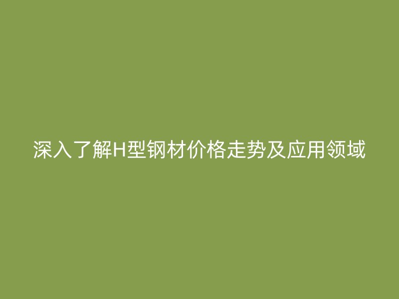 深入了解H型鋼材價格走勢及應(yīng)用領(lǐng)域