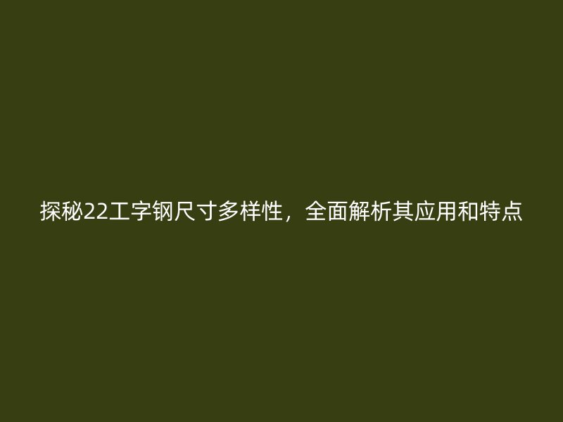 探秘22工字鋼尺寸多樣性，全面解析其應(yīng)用和特點(diǎn)