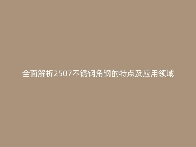 全面解析2507不銹鋼角鋼的特點(diǎn)及應(yīng)用領(lǐng)域