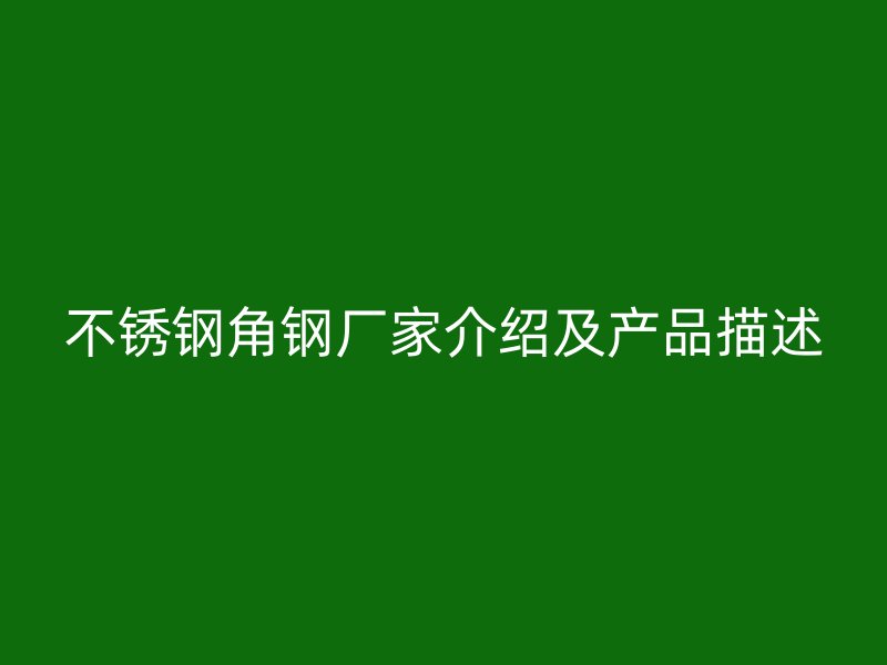 不銹鋼角鋼廠家介紹及產(chǎn)品描述
