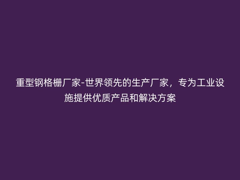 重型鋼格柵廠家-世界領(lǐng)先的生產(chǎn)廠家，專為工業(yè)設(shè)施提供優(yōu)質(zhì)產(chǎn)品和解決方案